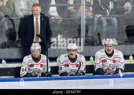 Mitch OKeefe (Head Coach, Nuremberg Ice Tigers) GER, EHC Red Bull Munich vs. Norimberga Ice Tigers, Ice Hockey, DEL, 19th Matchday, Season 2025/2026, 16.11.2025. foto: Eibner Press Photo/Heike Feiner Foto Stock