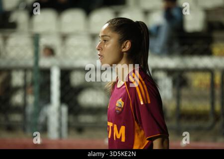 ROMA ITALIA 16 NOVEMBRE 2025 ITALIA DONNA SERIE A: AS ROMA - LAZIO allo Stadio delle tre Fontane di Roma, partita tra AS Roma e Lazio per le donne italiane Foto Stock
