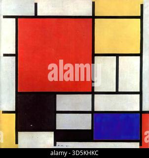 Composizione in rosso, giallo, blu e nero, 1921 di Piet Mondrian Illustrazione Vettoriale