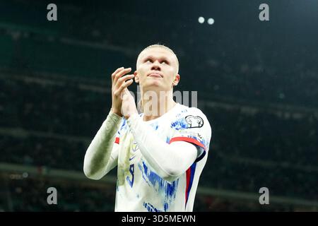 Milano, Italia. 16 novembre 2025. Erling Haaland norvegese durante la partita tra Italia e Norvegia allo Stadio San Siro di Milano - domenica 16 novembre 2025. Sport - calcio . (Foto di Spada/LaPresse) credito: LaPresse/Alamy Live News Foto Stock