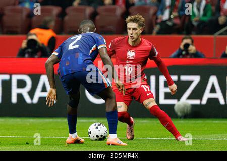 Michal Skoras visto durante la partita di qualificazione ai Mondiali 2026 tra le squadre nazionali di Polonia e Paesi Bassi (Maciej Rogowski/Ball Raw Images) Foto Stock