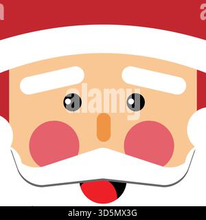 Un'allegra illustrazione del volto di Babbo Natale, perfetta per le decorazioni natalizie. Illustrazione Vettoriale