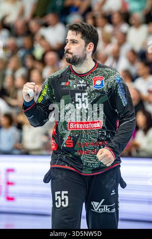Yahav Shamir (TV Hüttenberg, 55) 2. Bundesliga [Bundesliga]; TV Hüttenberg - Dessau-Roßlauer HV: Hüttenberg, 16.11.25 Foto Stock