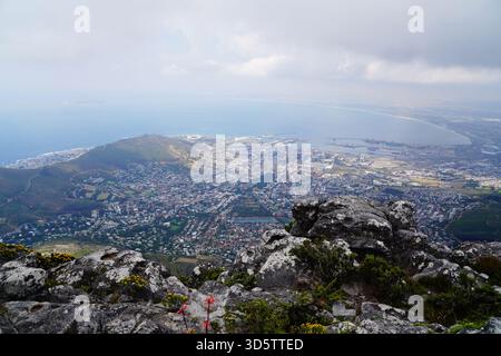 Vista aerea di città del Capo, Table Mountain View, Sud Africa Foto Stock
