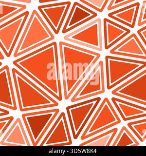 Schema astratto dei triangoli. Forme solide arrotondate all'interno dei telai. Sono presenti grandi triangoli. Stile colorato monotono. Modello ripetibile. Illustrazione Vettoriale