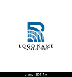 Logo Letter R Signal Design Vector Illustrazione Vettoriale