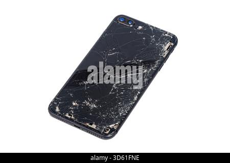 Schermata del display del telefono cellulare incrinata Foto Stock