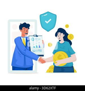 Illustrazione del vettore di assicurazione del credito bancario Illustrazione Vettoriale