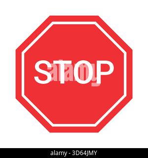 Il segnale di stop è vietato, il segnale di stop, l'illustrazione vettoriale rossa per applicazioni e webdesign, il disegno stampabile dell'illustrazione vettoriale del segnale di stop rosso. Illustrazione Vettoriale