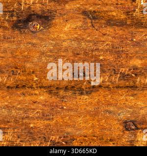 Superficie del pannello in legno usurata, vecchia e resistente agli agenti atmosferici, con graffi, per foto 4K senza cuciture. Foto Stock