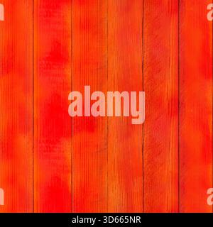 Finitura fotografica 4K senza cuciture di tavole di legno verniciate di rosso usurate. Foto Stock