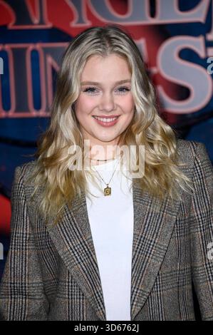 Chiara Tews beim fan Event zur 5. Staffel der Netflix-serie Stranger Things in Hangar 7 Tempelhof Airport. Berlino, 18.11.2025 *** chiara Tews all'evento dei fan per la quinta stagione della serie Netflix Stranger Things all'Hangar 7 Tempelhof Airport Berlin, 18 11 2025 foto:Xn.xKubelkax/xFuturexImagex Stranger Things 5105 Foto Stock