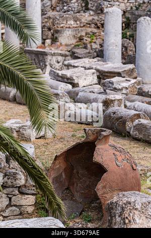 Rovine dell'antica Acropoli di Atene Foto Stock