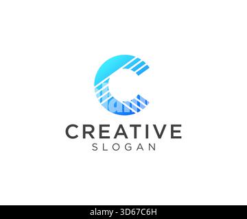 Design del logo lettera C per vari tipi di aziende e aziende Illustrazione Vettoriale