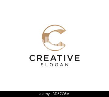 Design del logo lettera C per vari tipi di aziende e aziende Illustrazione Vettoriale