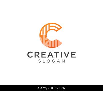 Design del logo lettera C per vari tipi di aziende e aziende Illustrazione Vettoriale