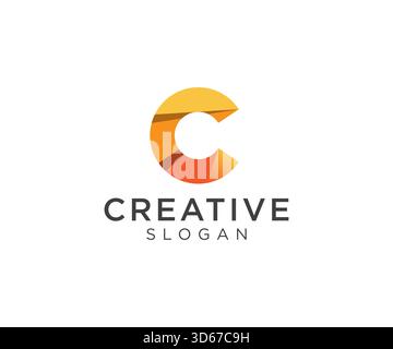 Design del logo lettera C per vari tipi di aziende e aziende Illustrazione Vettoriale