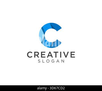 Design del logo lettera C per vari tipi di aziende e aziende Illustrazione Vettoriale
