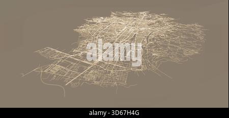 Città di Torino in Italia, cartina stradale, immagine illustrazione vettoriale Illustrazione Vettoriale