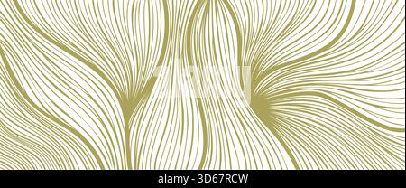 Morbide onde dorate ispirate agli anelli degli alberi su uno sfondo luminoso. Motivo astratto minimal ed elegante, ideale per il branding moderno, le carte di credito e la templa elegante Illustrazione Vettoriale