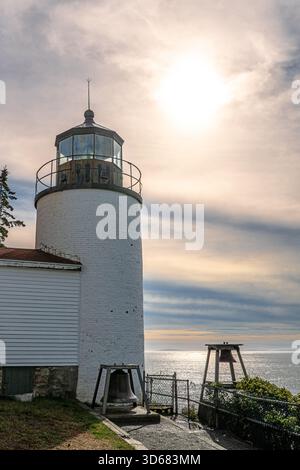 Tower Bass Harbor Light Station, Bass Harbor Lighthouse, Acadia National Park, Tremont, Maine, Mount Desert Island, Stati Uniti Foto Stock