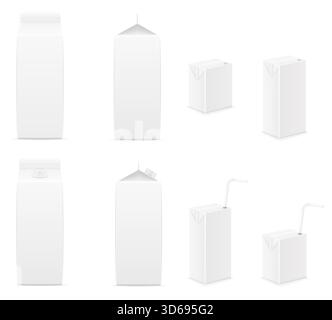 confezione per illustrazione vettoriale di cartoni animati juice isolata sullo sfondo Foto Stock