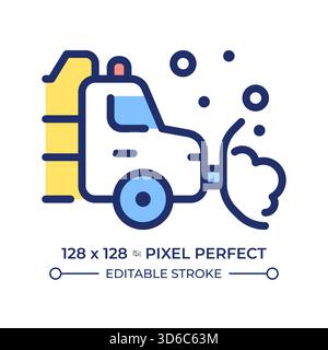 Icona del colore della linea perfetta dei pixel dello spazzaneve Illustrazione Vettoriale