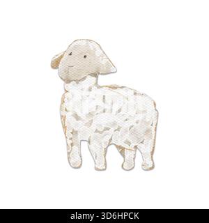 Inginocchiare Maria accanto a una mangiatoia, un corvo e una stella dorata scintillante. Illustrazione del presepe ad acquerello dipinta a mano isolata sul bianco, scena ideale per Foto Stock
