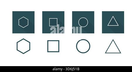 Forme geometriche del triangolo quadrato del cerchio. Illustrazione Vettoriale