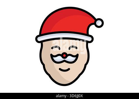 Icona di Babbo Natale. babbo natale. stile icona colorata. icona relativa al natale. illustrazione vettoriale degli elementi natalizi Illustrazione Vettoriale