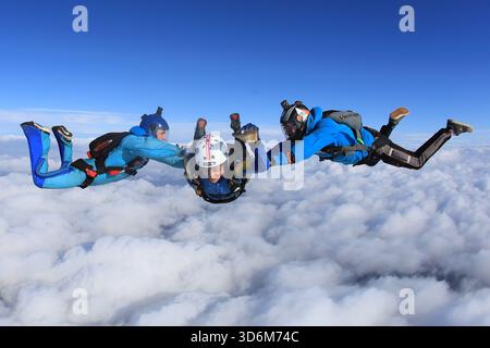 Imparare a fare paracadute - caduta libera accelerata Foto Stock