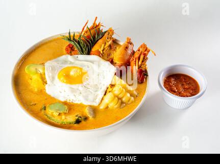 Cibo peruviano, gamberi succhiati, piatto tradizionale del Perù meridionale. Arequipa Foto Stock