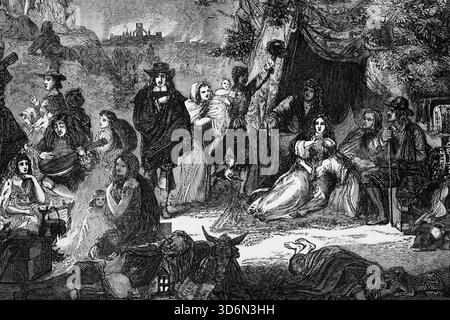 Der Große Brand von London wütete von Sonntag, dem 2. Settembre, bis Mittwoch, 5 dem. Settembre 1666, bei Highgate Fields in den zentralen Teilen der Foto Stock