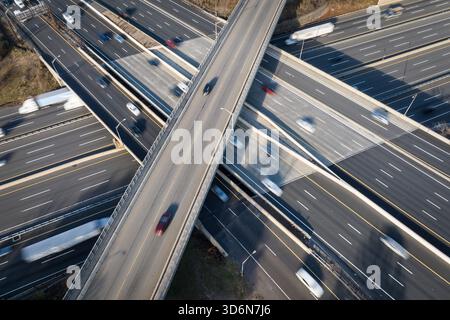 Incrocio tra la Garden State Parkway e la New Jersey Turnpike Foto Stock
