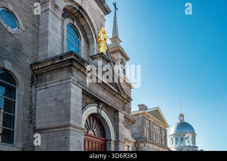 Cappella Notre Dame de Bon Secours nella Vecchia Montreal, Quebec, Canada in una giornata di sole. Foto Stock