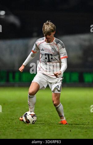 Buchbach, GERMANIA - 21 novembre: Sul pallone Guido della ROVERE (FC Bayern Monaco II 10) durante la partita di campionato tra TSV Buchbach e FC Bayern Monaco II il 19 novembre della Lega regionale Bavaria presso la SMR Arena Foto Stock