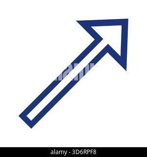 Icona di crescita con la freccia rivolta verso l'alto di colore blu illustrazione vettoriale per il successo aumento dei progressi miglioramento del business tendenza e concetti di direzione positiva Illustrazione Vettoriale