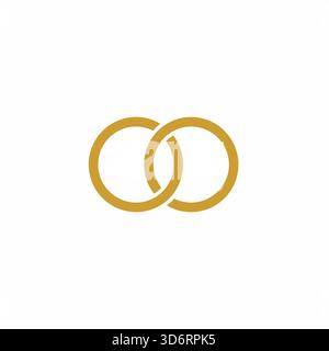 Fedi nuziali d'oro icona del matrimonio illustrazione vettoriale per cerimonia di fidanzamento d'amore impegno relazioni gioielli e concetti matrimoniali Illustrazione Vettoriale