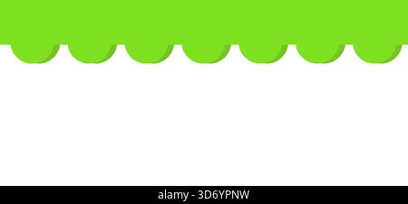 Intestazione del separatore astratto arrotondata in alto in toni verdi accesi, moderno modello decorativo per dividere gli elementi su landing page, banner, sfondo del web design Illustrazione Vettoriale