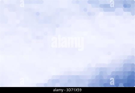 Sfondo astratto di quadrati e cerchi arrotondati azzurri e blu con sfumatura di colore su bianco. Sfondo in pixel astratto con sfumature blu. Foto Stock