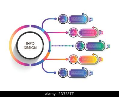 Modello di progettazione infografica dell'illustrazione vettoriale con icone Illustrazione Vettoriale