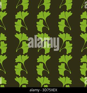 Design Ginko Seamless Pattern. Sfondo lamelle astratte Illustrazione Vettoriale