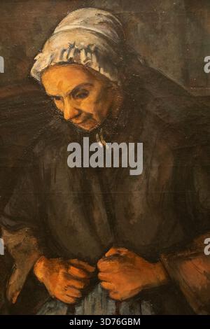 Dipinto intitolato "una vecchia donna con un Rosario" di Paul Cezanne datato 1895 Foto Stock