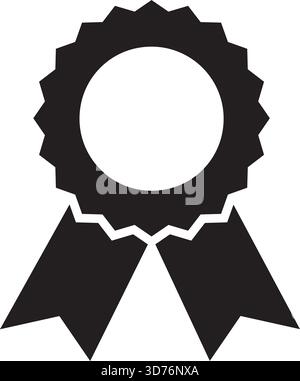 Icona del nastro del badge di premio isolata su sfondo bianco Illustrazione Vettoriale