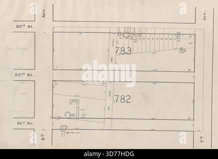 Central Park Planning Map delimitata da 83rd Street, 7th Avenue, 81st Street, e 8th Avenue, 1853, New York (N.Y.)., 1853., New York, New York (N.Y.), Central Park (New York, N.Y.), City planning Foto Stock