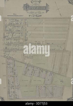 Città di Paterson. Part of the 4th and 5th Wards, 1877, E.B. Hyde & Co., 1877, New York, N.Y., Passaic County (N.J.), opere pittoriche Foto Stock