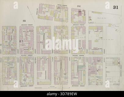 Placca 31 Mappa delimitata da Houston Street, Avenue D, 3rd Street, East Street, Rivington Street, Willett Street, 1857 - 1862., 1857 - 1862., New York. Editore, Perris & Browne. Manhattan (New York, N.Y.), immobili, New York (Stato), New York Foto Stock