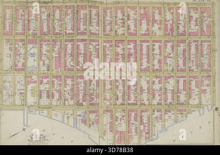 Placca 33 Mappa delimitata da 3rd Ave., E. 125th St., East River, E. 108th St., 1891, Philadelphia, Publisher, G.W. Bromley & Co., Manhattan (New York, N.Y.), Real Property, New York (Stato), New York Foto Stock