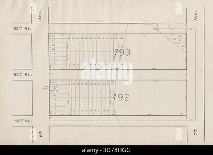 Central Park Planning Map delimitata da 93rd Street, 7th Avenue, 91st Street, e 8th Avenue, 1853, New York, N.Y., 1853., New York, New York (N.Y.), Central Park (New York, N.Y.), pianificazione della città Foto Stock