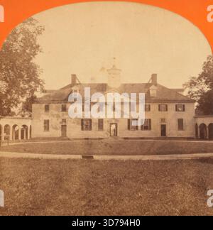 MT. Vernon Mansion, ovest, o facciata originale, 1850 - 1930, 1880., Mount Vernon, Virginia Editore, Mt. Vernon Association., 1880. I soggetti includono Virginia, Washington, George (1732-1799), e Homes and Haunts in Mount Vernon (va), presentati come stampe di albume Foto Stock
